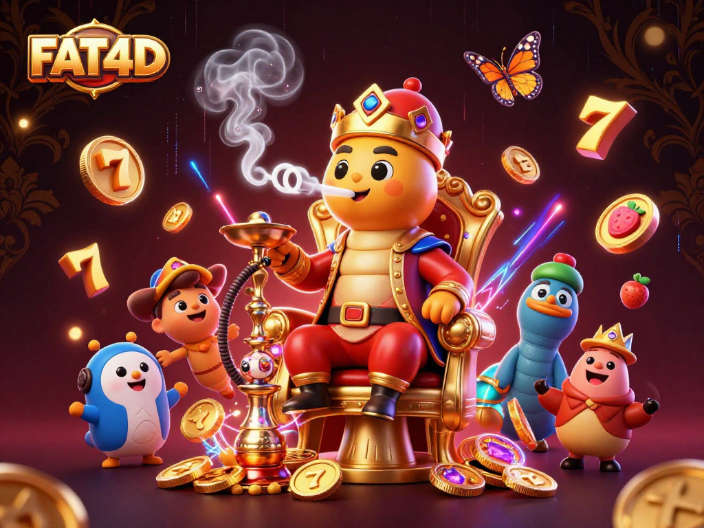 Maximize your wins with FAT4D's slot machines in this vibrant 3D casino scene.