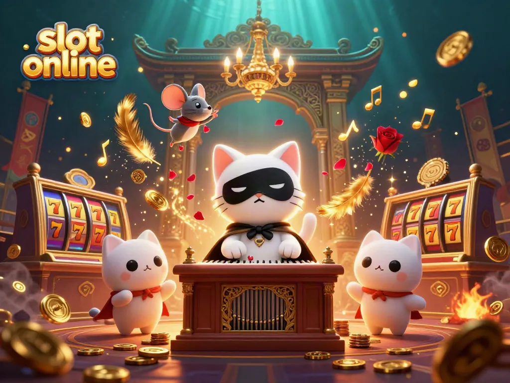 Experience exciting slot online action with a detailed casino scene featuring themed characters and elements.