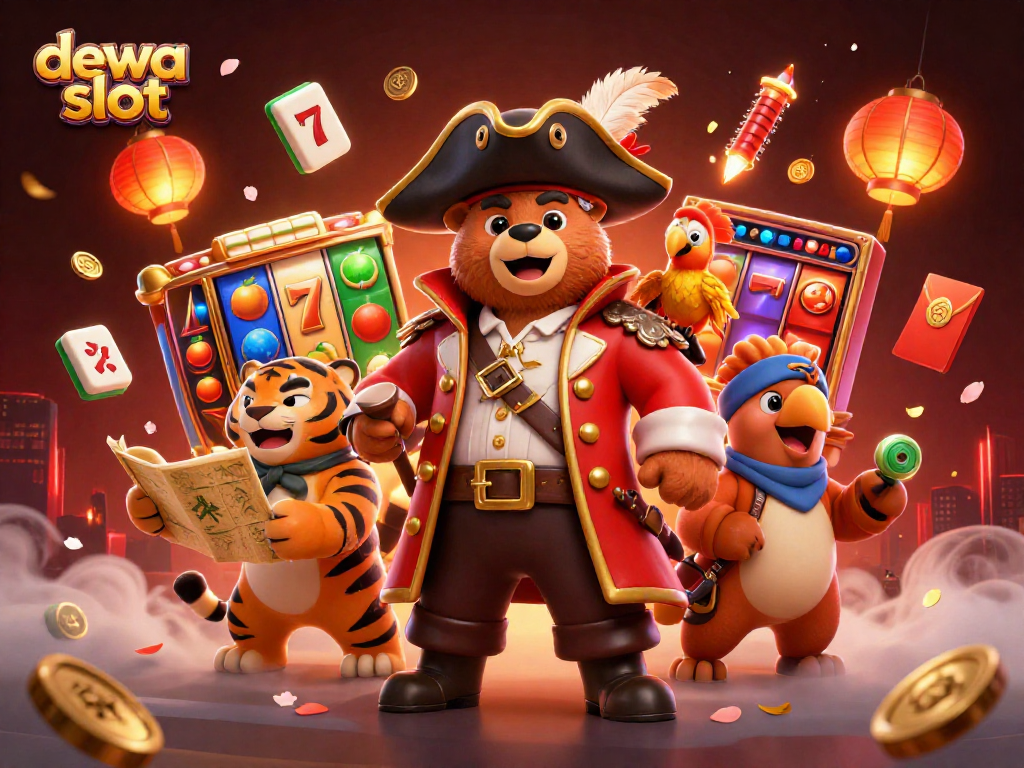 Menggenggam slot dewa slot, beruang kapten bajak laut 3D dan macan berbadan kekar menunjukkan peluang permainan jackpot melimpah.