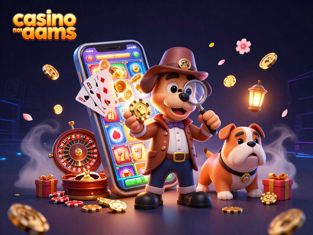 Giocatori nel casinò non AAMS esaminano un gettone d'oro mentre si circondano di schede e slot energetici.