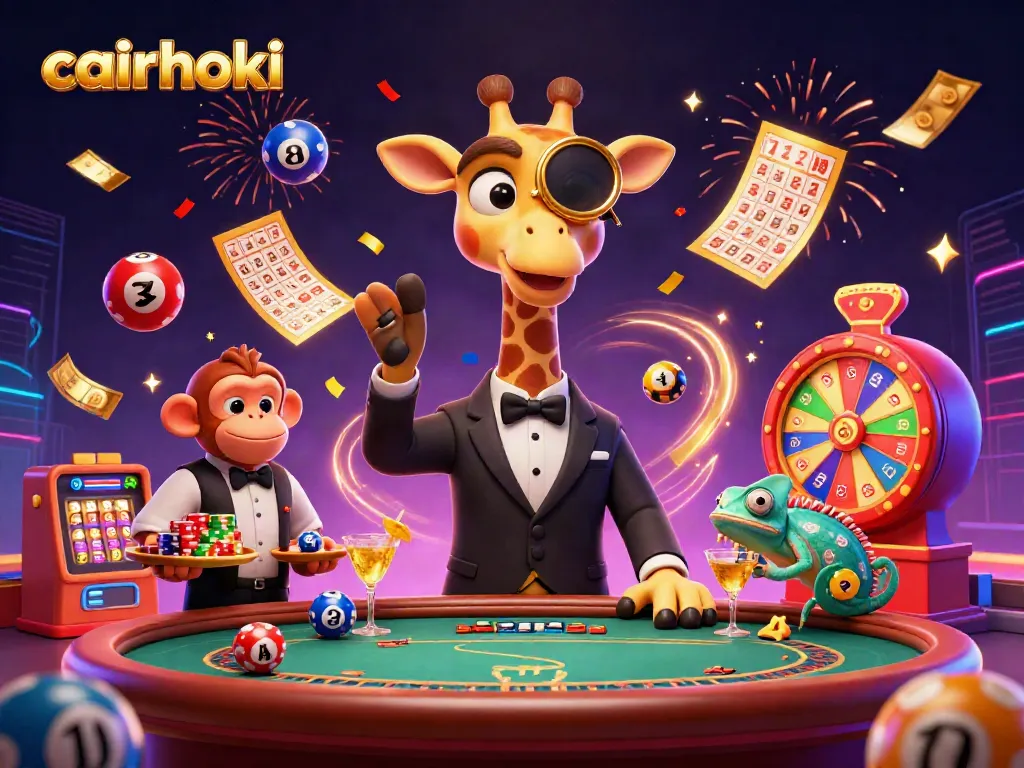 Permainan cairhoki dengan giraffe dan karakter kasino lainnya menikmati keseruan judi