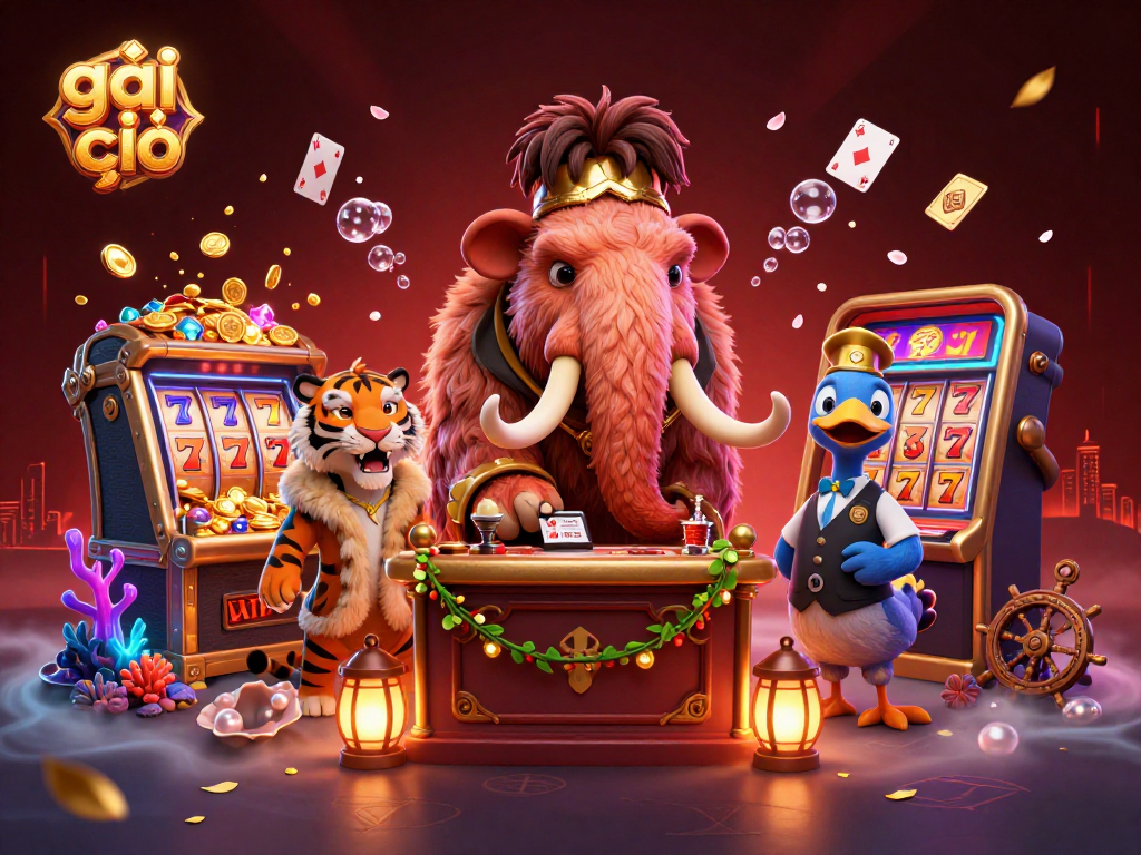 Experience winning strategies with gái gọi in this rich casino illustration featuring playful characters.