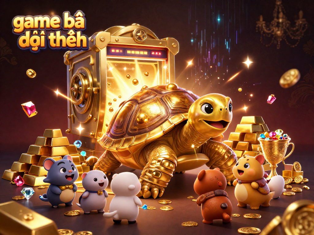 Play game bài đổi thưởng with a thrilling 3D casino illustration featuring a unique tortoise pinball machine.