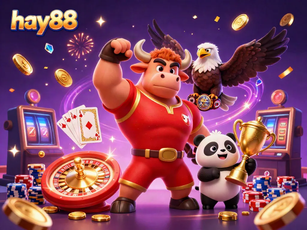 Experience exciting moments at hay88 with a vibrant casino scene filled with winning characters.