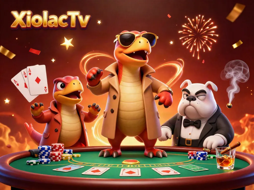 XoilacTv brings excitement to sports betting with vibrant casino scene featuring raptors and a bouncer.