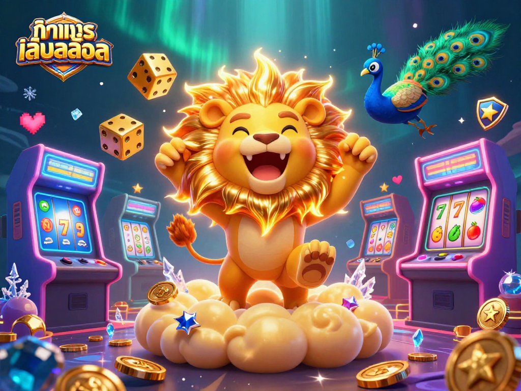 Engage in thrilling ทดลองเล่นสล็อต gameplay with vibrant 3D characters and casino elements.