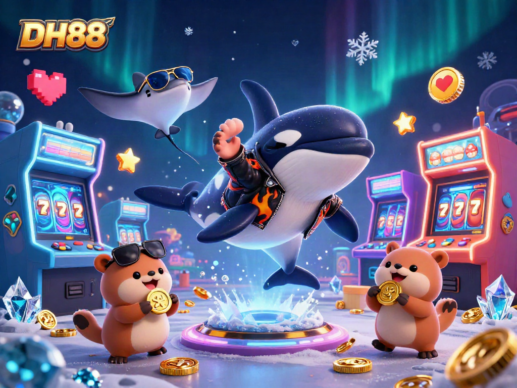 Engage in thrilling gambling adventures with DH88, featuring dynamic 3D characters and vibrant casino elements.