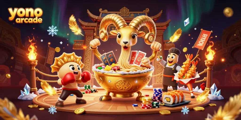Experience thrilling gameplay at Yono Arcade with vibrant characters and casino elements.