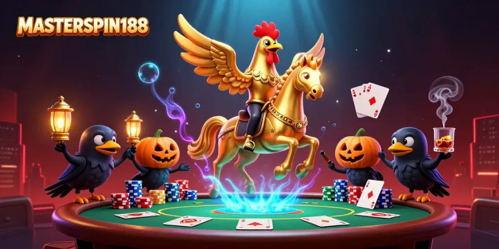 Experience the excitement of MASTERSPIN188 with vibrant casino elements and colorful gameplay.