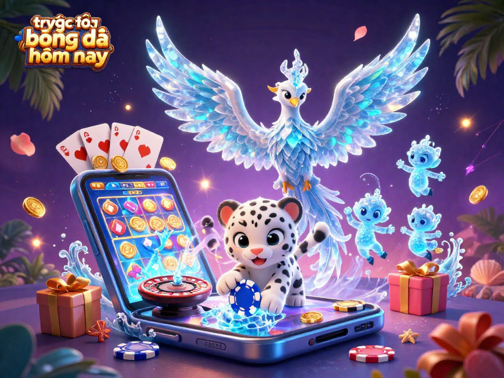 Experience trực tiếp bóng đá hôm nay with vibrant illustrations of interactive gaming elements.