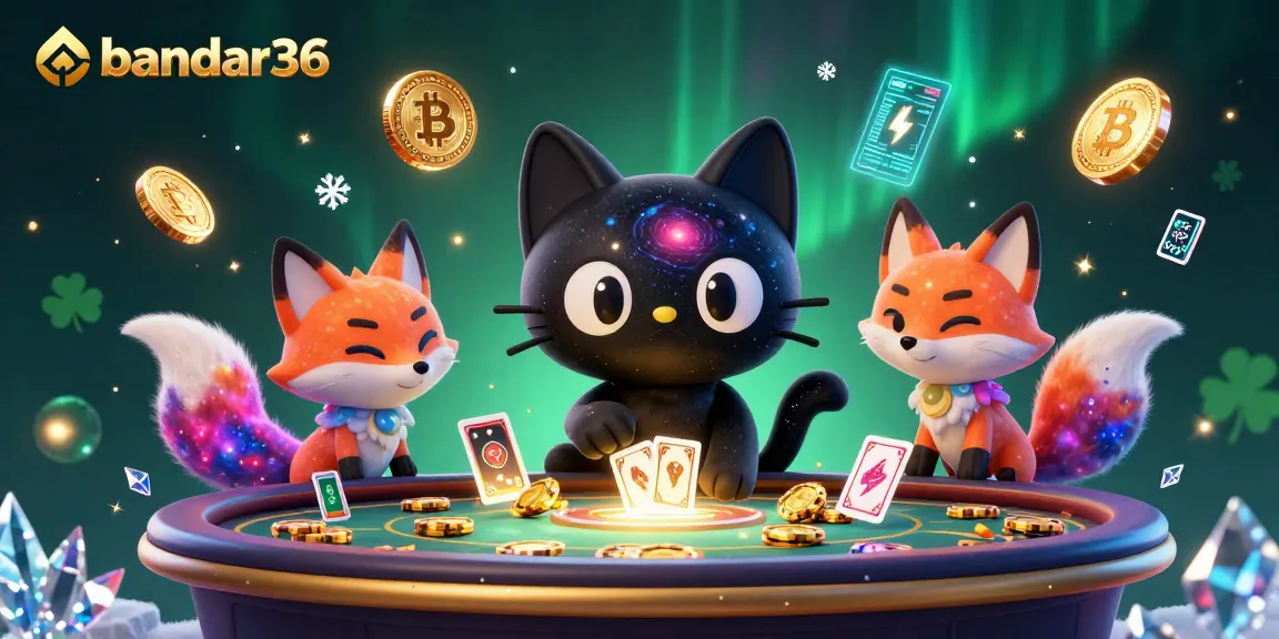 Memainkan bandar36 sambil menarik chip dan kartu emas di meja kasino.
