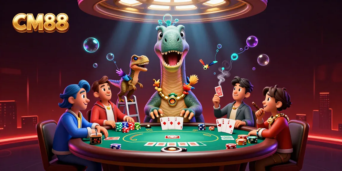Engage in thrilling gameplay at CM88 with colorful poker elements, dynamic characters, and rich casino atmosphere.