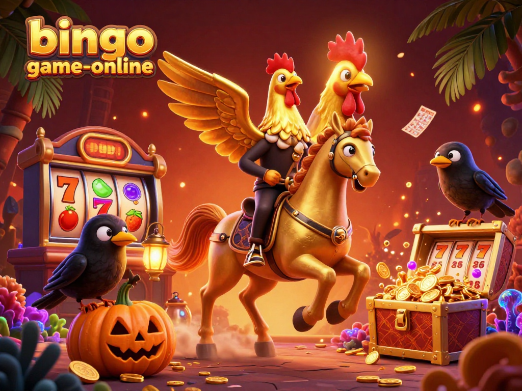 Engage with thrilling bingo-game-online action featuring a golden rooster and casino elements.
