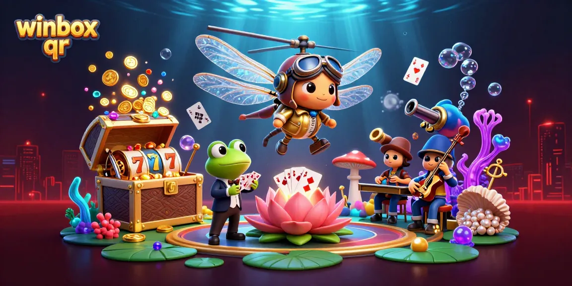 Experience winbox qr action with a vibrant 3D casino scene featuring lively characters and dynamic gaming elements.
