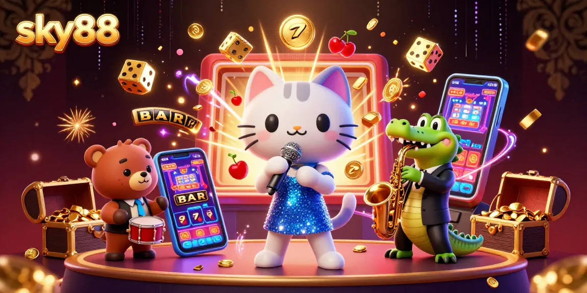 Experience sky88 in vibrant casino action with animated characters and jackpot excitement!