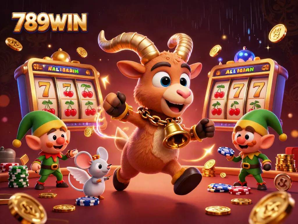 Experience the excitement of 789WIN with Krampus managing a unique holiday-horror casino scene.