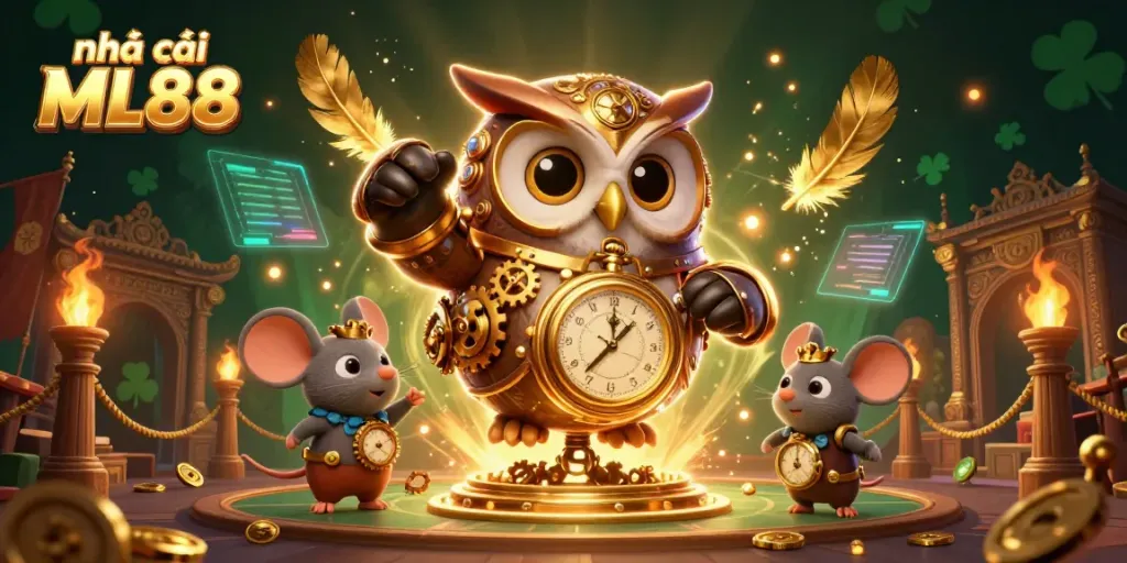 Experience the thrill of gaming with nhà cái ML88's vibrant 3D illustration showcasing its casino charm.