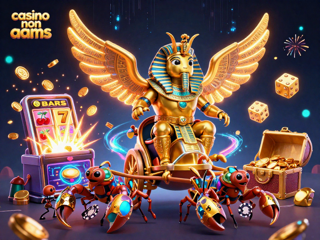 Casino non aams: scoprire un'illustrazione 3D vivace con elementi di gioco e colori accattivanti.