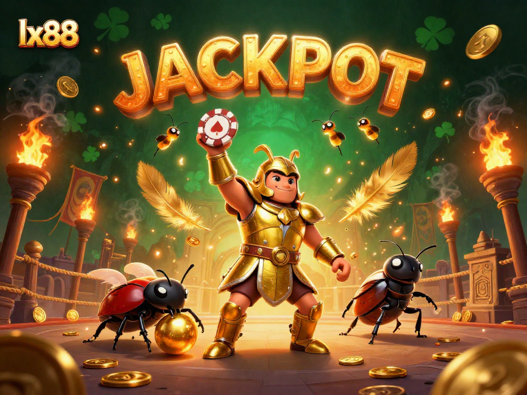 Experience thrilling victories at lx88 with a vibrant 3D scene of luck and excitement.