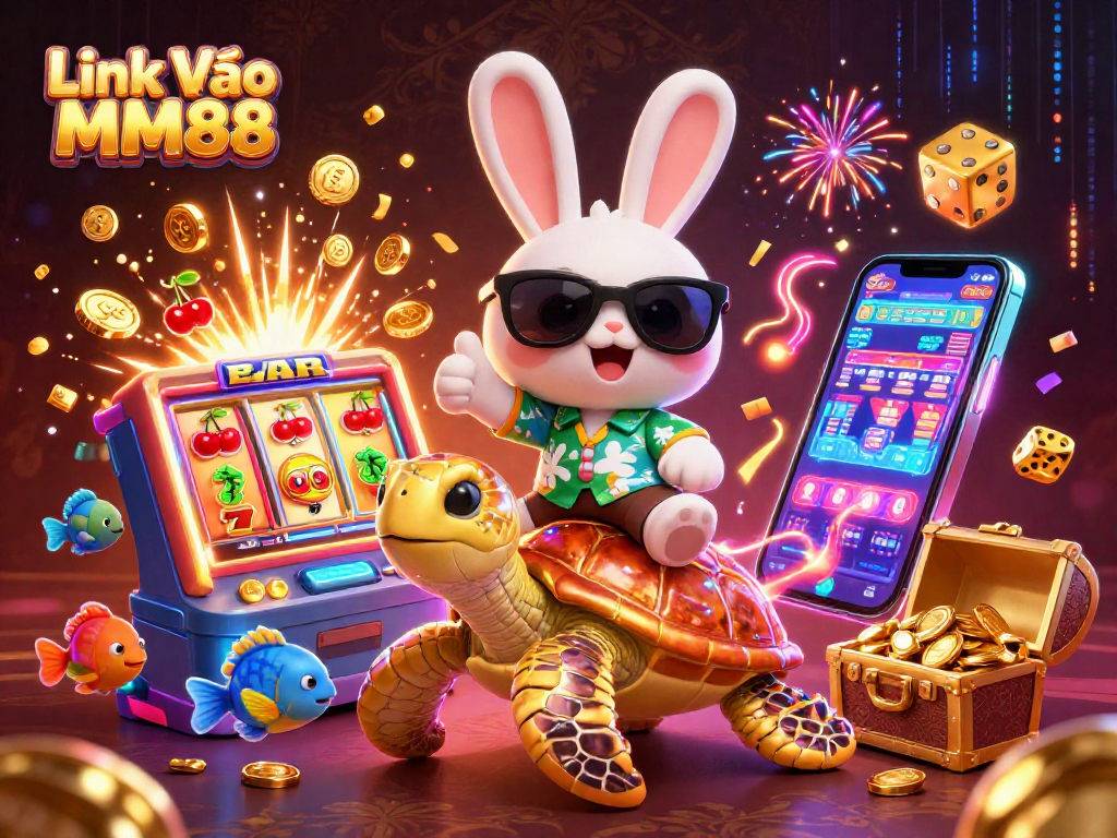 Engage with Link Vào MM88 and discover vibrant casino games, featuring a lucky rabbit and golden sea turtle.