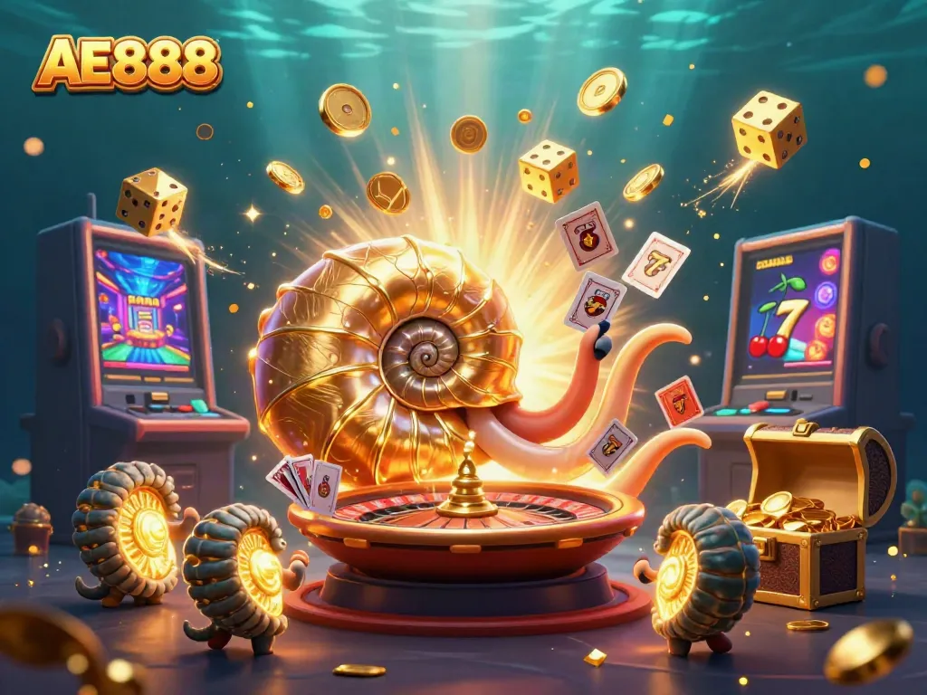 Experience dynamic gaming action with AE888, featuring vibrant slots and glowing casino elements.