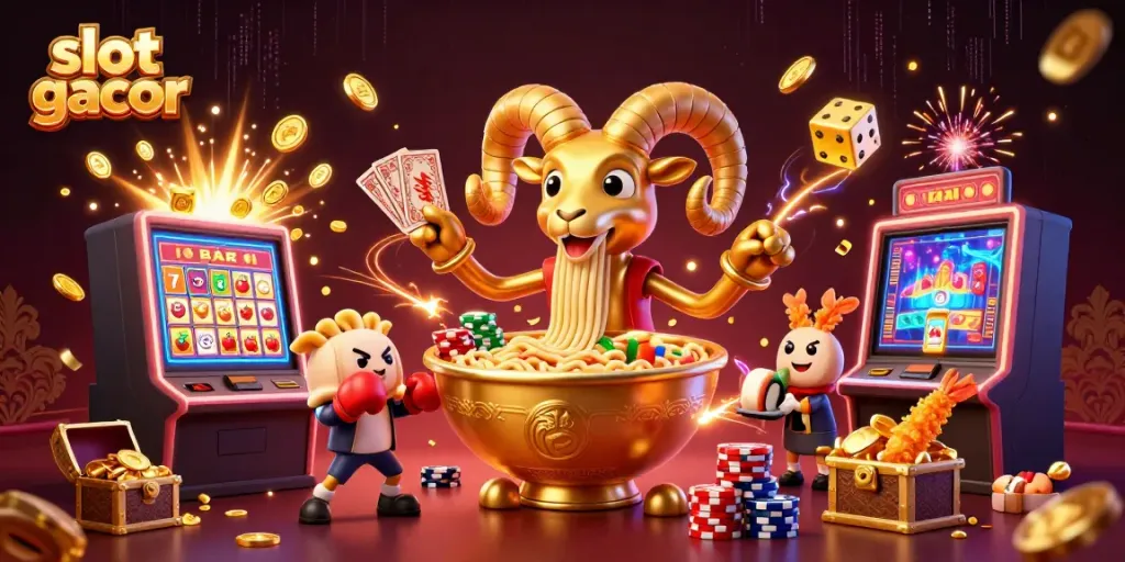 Experience big wins in slot gacor games with vibrant casino-themed characters and dynamic visuals.