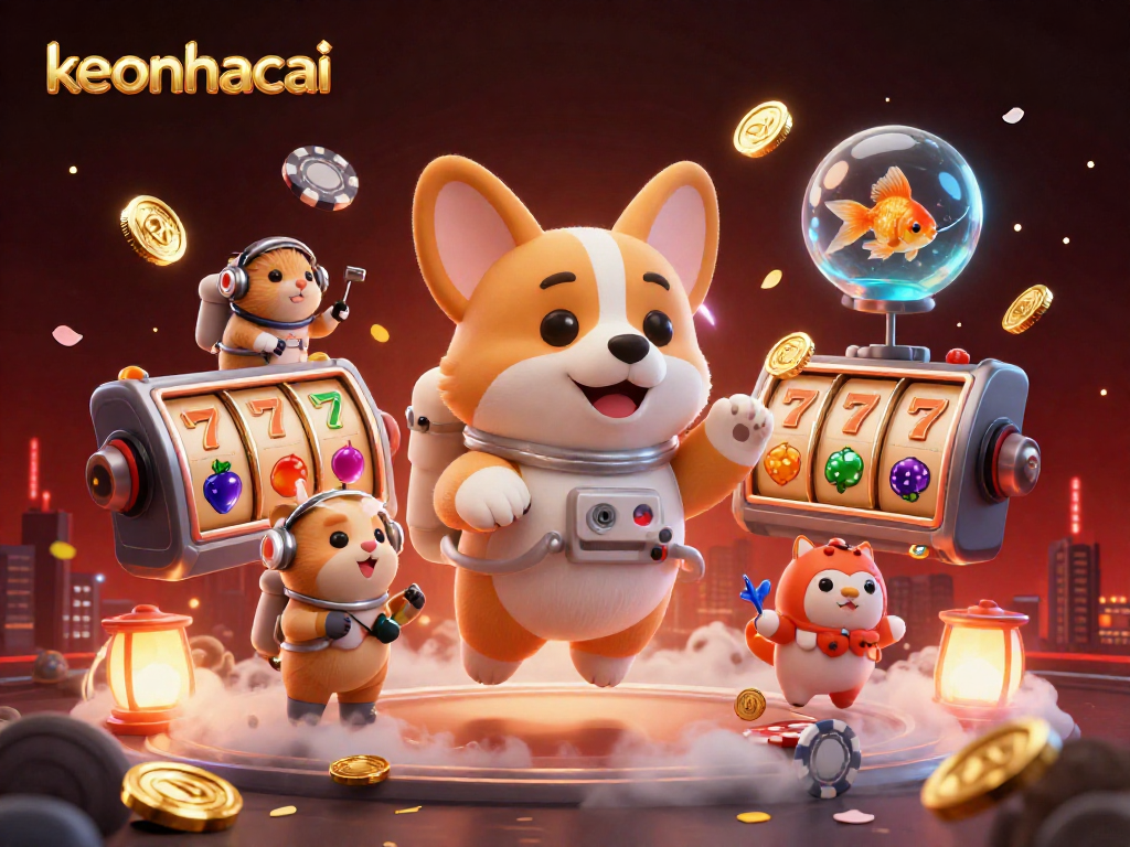 Engage with keonhacai in an ultra-detailed 3D space casino scene featuring dynamic characters and elements.