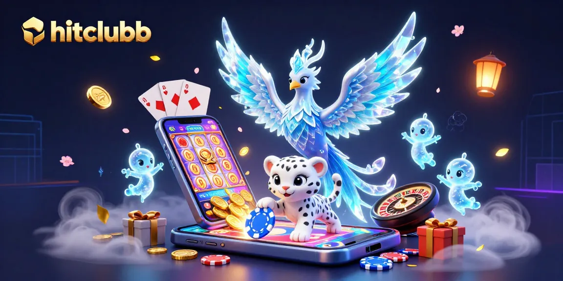 Experience hitclubb excitement with a mystical scene featuring a snow leopard cub and an ice phoenix.