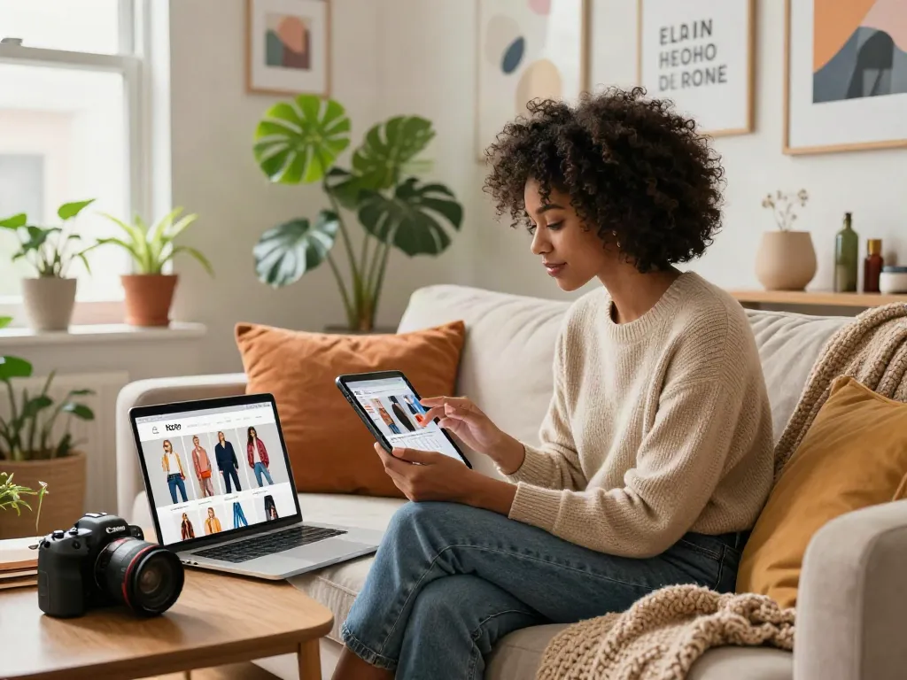 Fashion shopping at home with peh888-style accessories and trendy outfits.