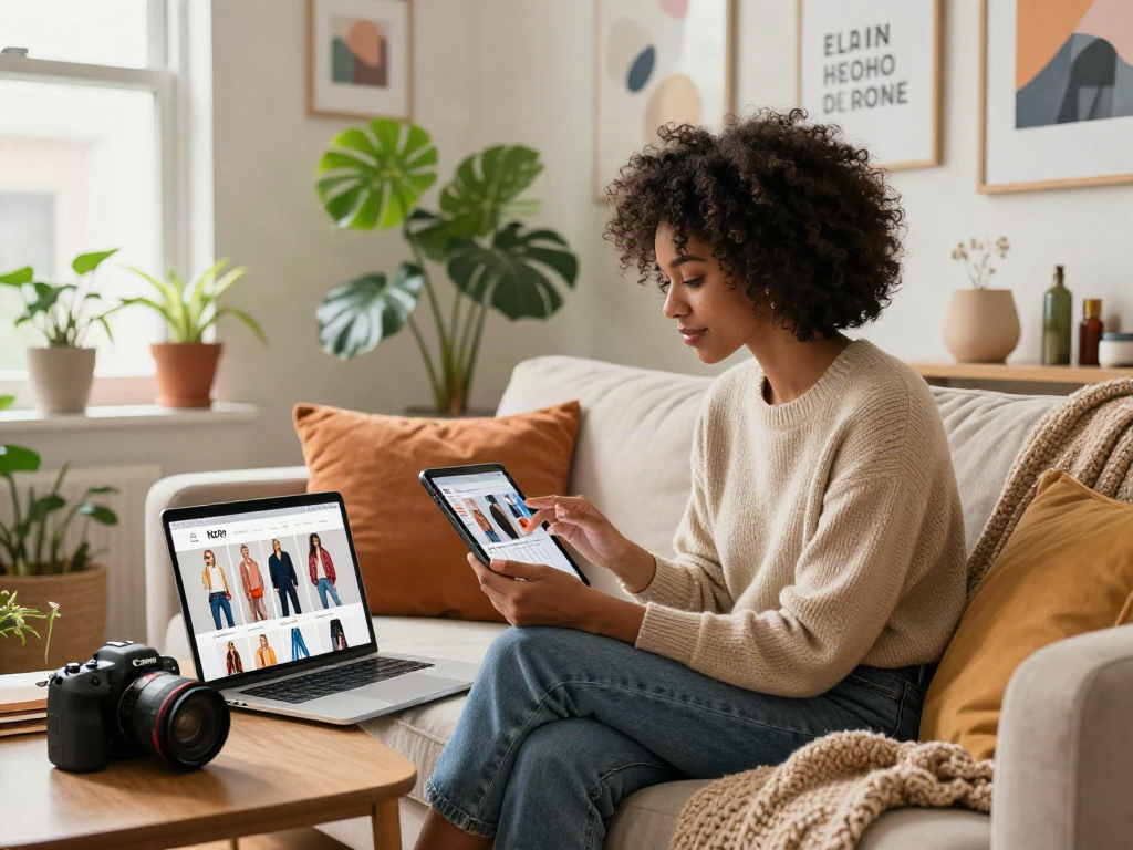 Fashion shopping at home with peh888-style accessories and trendy outfits.