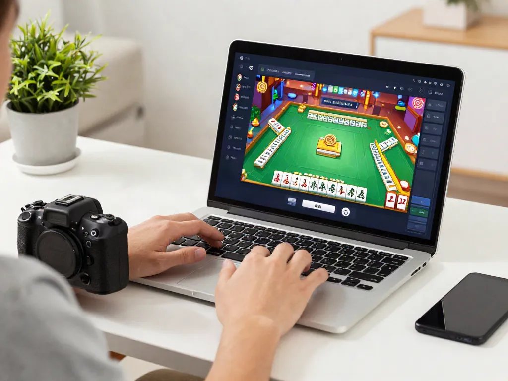 Pengguna aktif bermain Mahjong Ways 2 di laptop, menunjukkan antarmuka yang menarik di mesinmpo