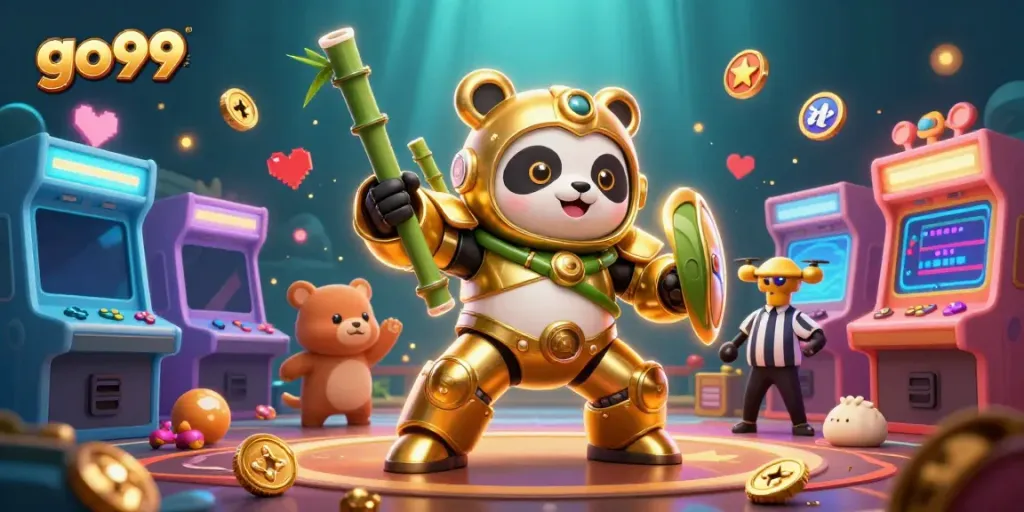 Play exciting games at go99 with vibrant casino scenes filled with colorful characters and thrilling arcade elements.