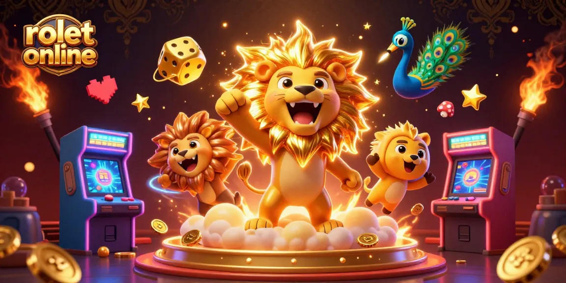 Experience the thrill of rolet online with exciting characters in a vibrant 3D casino scene.