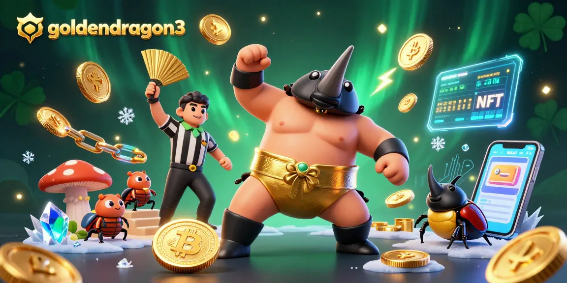 Experience thrilling gameplay at goldendragon3 with the sumo champion beetle amid flying coins and festive ambiance.