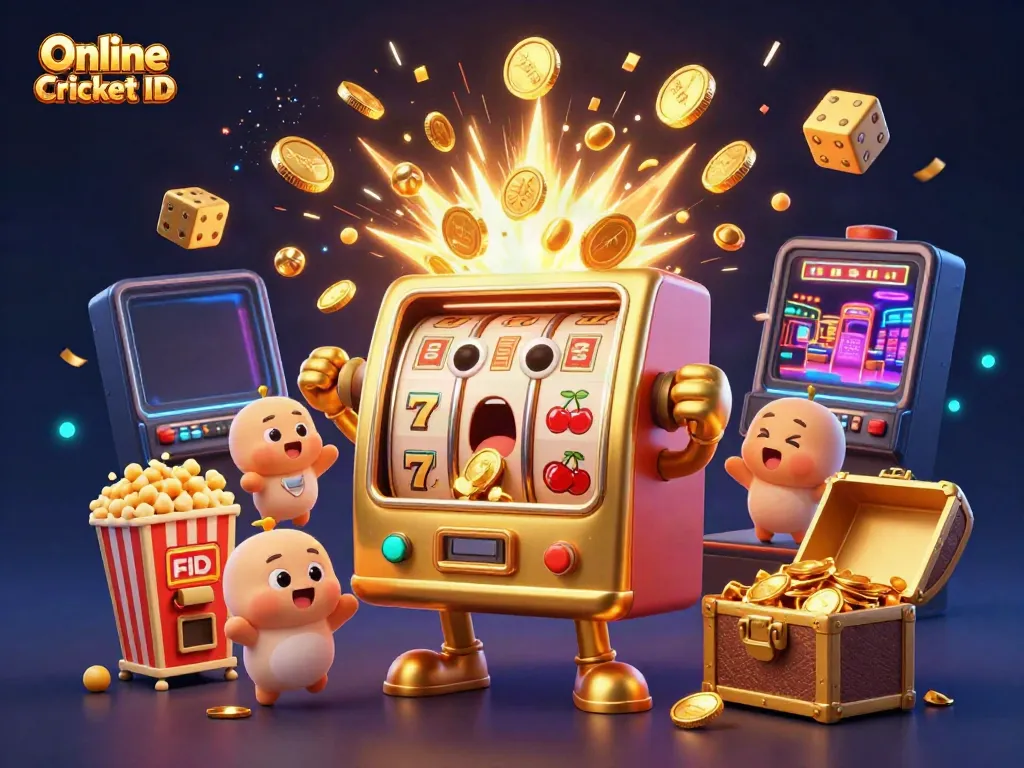 Experience the excitement of winning with your Online Cricket ID amidst vibrant gaming elements and cheerful characters.