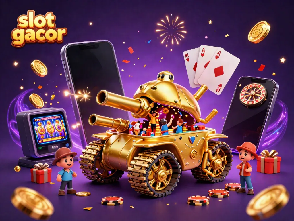 Permainan slot gacor yang menarik dengan mobil tank kartun emas memberikan pengalaman kasino yang mendebarkan.