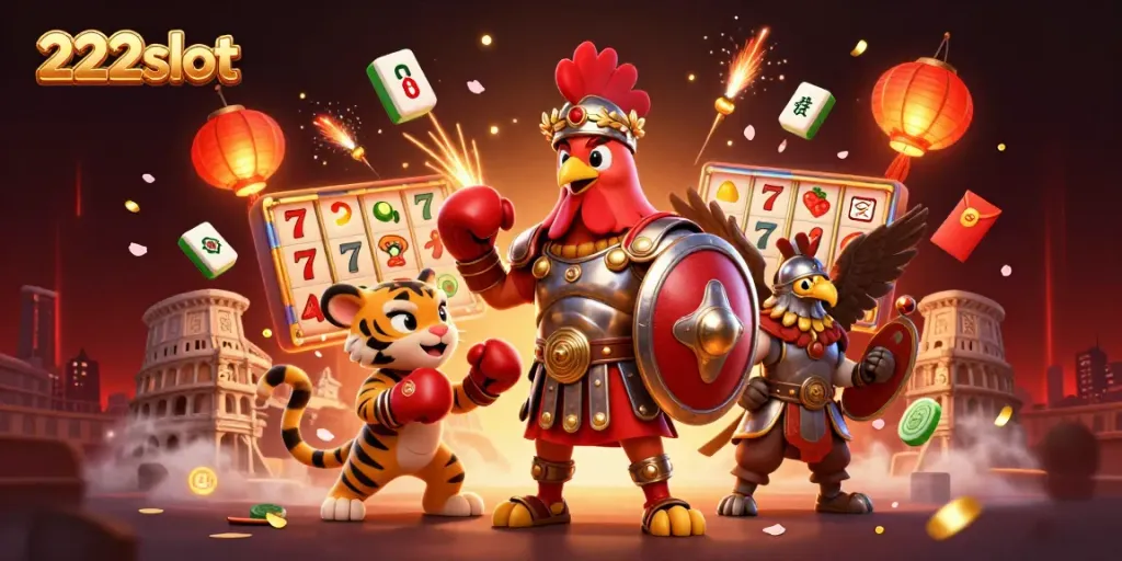 Selamat datang di 222slot dengan ayam jantan gladiator di arena kasino