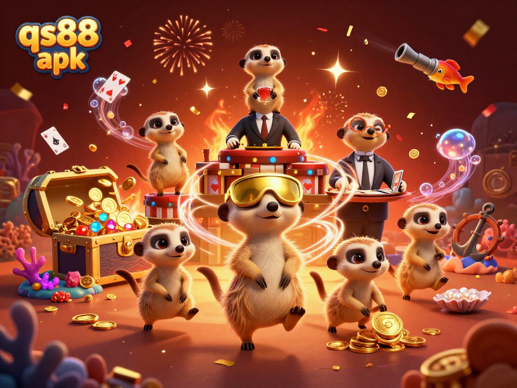 Play engaging games and win with qs88 apk in this vibrant 3D casino environment.