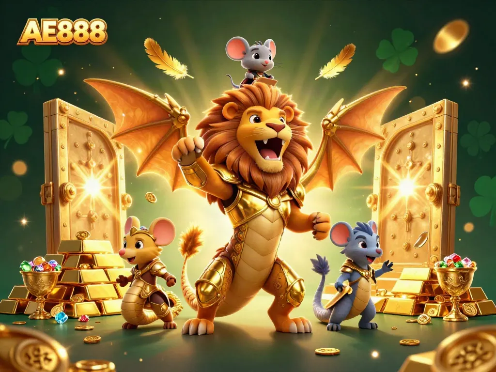Experience thrilling gameplay with AE888 in a fantastical 3D casino showdown.