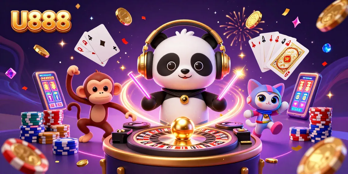 Join U888 for a vibrant casino adventure with lively characters and enticing game elements.