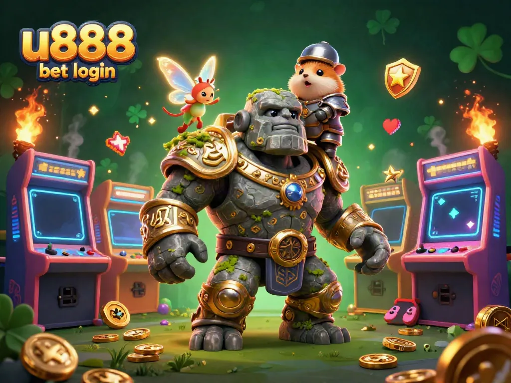 Play to win with U888 bet login featuring vibrant 3D characters in an engaging gaming scene.