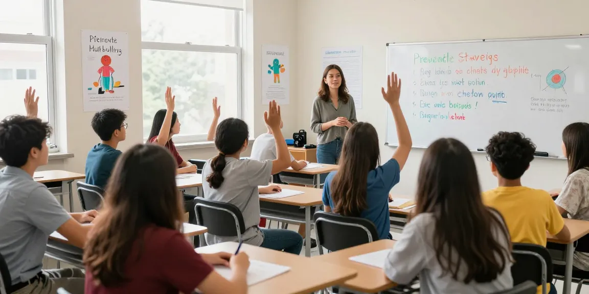 The Negative Impact of Bullying in Schools highlighted in a classroom with students engaging in a supportive anti-bullying workshop, fostering empathy and understanding.