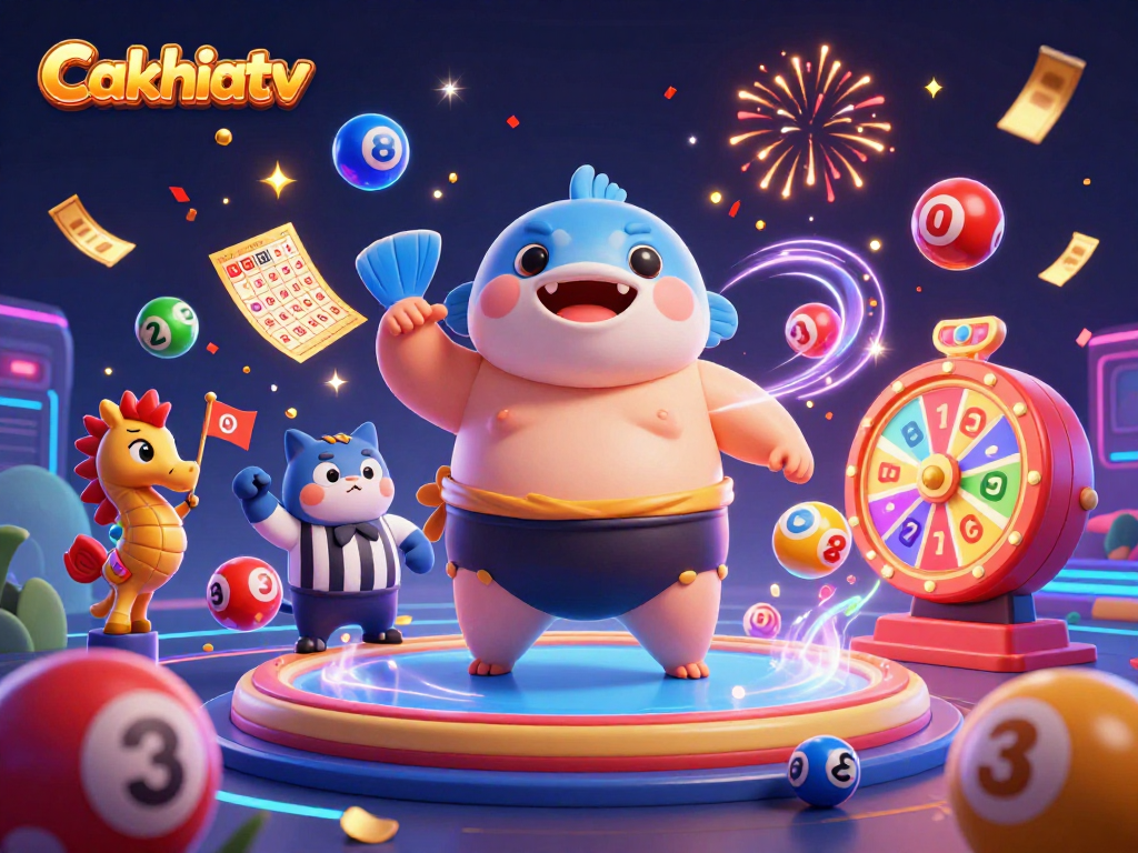 Cakhiatv reveals an intense underwater lottery scene with vibrant characters and dynamic game elements.