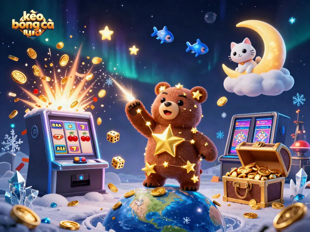 Engage with kèo bóng đá through an illustrated adventure featuring vibrant characters and casino elements capturing the excitement of online betting.