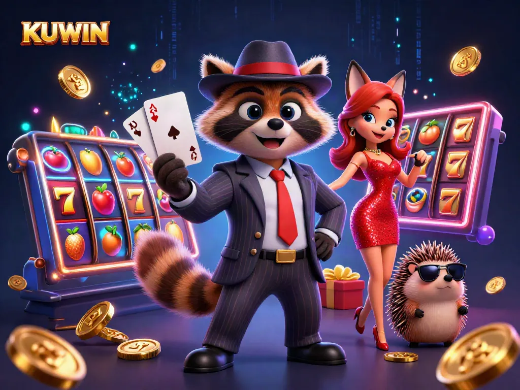 Experience thrilling jackpots and vibrant gameplay with KUWIN in this dynamic casino scene.