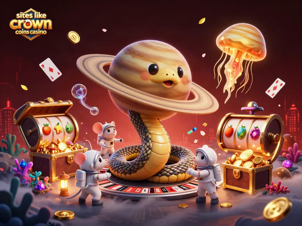 Explore exciting gameplay at sites like crown coins casino with vibrant cosmic-themed illustrations.