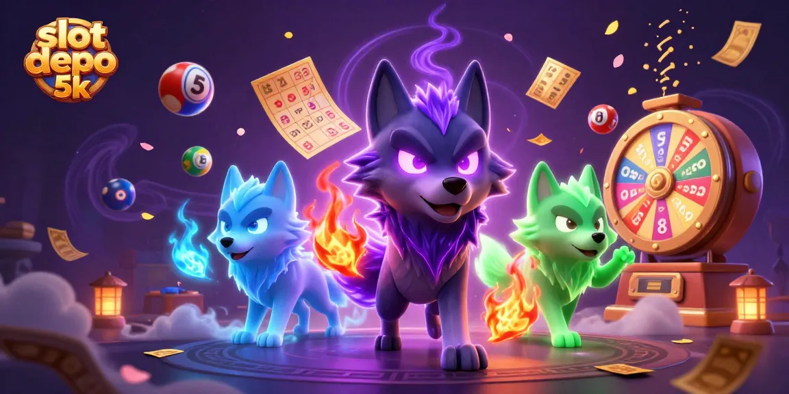 Experience thrilling lottery excitement with slot depo 5k in a vibrant 3D illustration.
