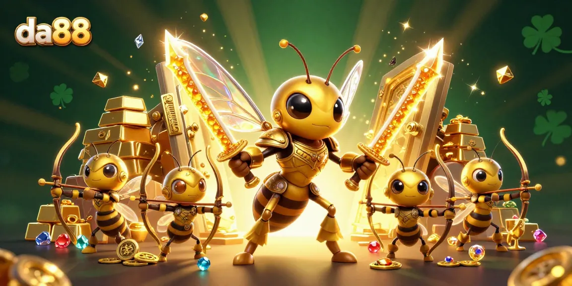 Experience the thrill with da88 as the golden hornet battles for massive treasure in this immersive casino scene.