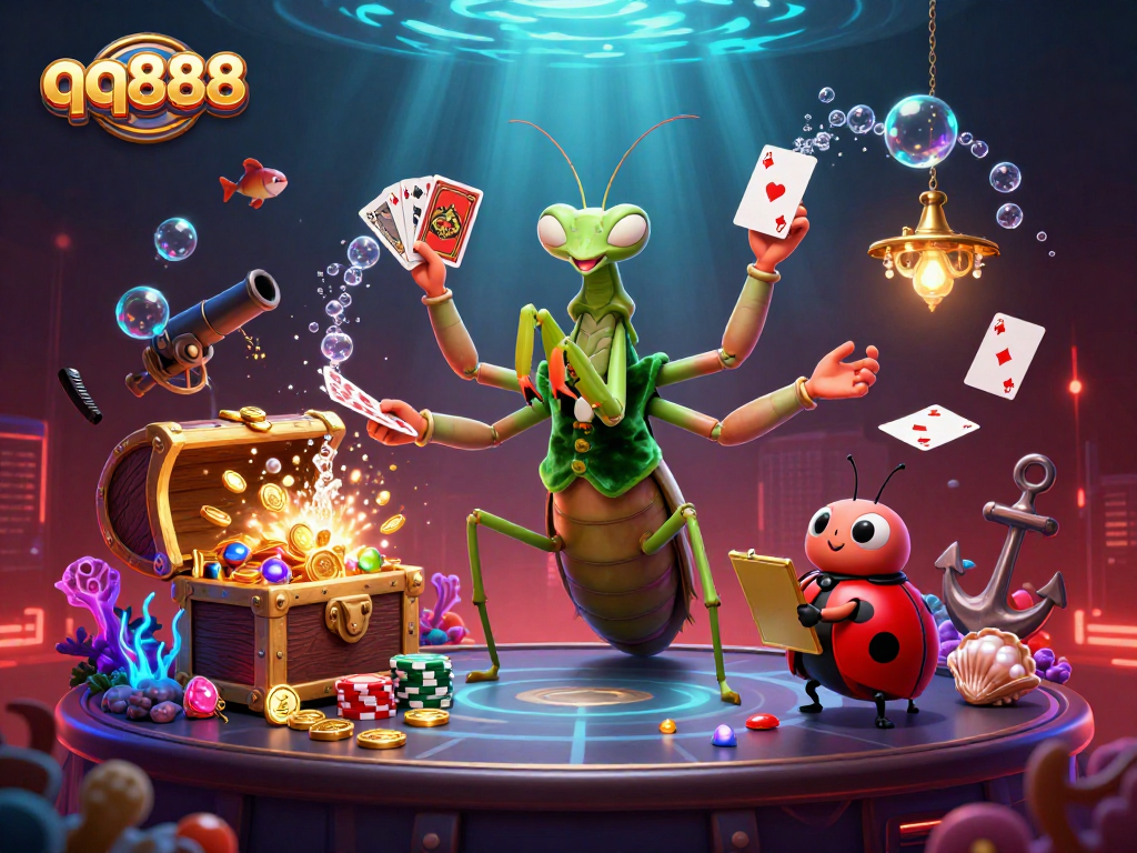 Experience exciting gameplay at qq888 with vibrant characters and lively casino elements featuring dynamic 3D illustrations.