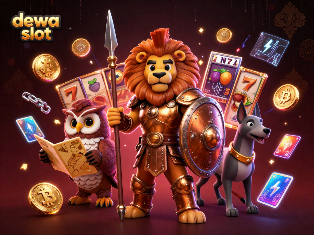 Experience the thrill of dewa slot games with vibrant 3D characters and exciting casino elements.